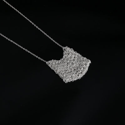 Collar de Plata Esterlina con Diseño de Bolsa de la Suerte para Mujer - Image 5