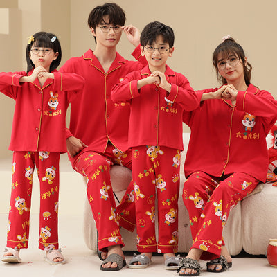 Pijamas Familiares de Algodón - Manga Larga Primavera Otoño - Image 23