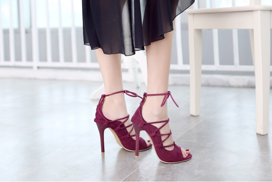 Sandalias de Tacón Alto Pez Boca Romana - Tallas Grandes para Mujer - Image 7