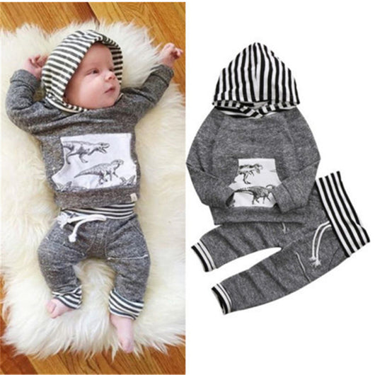 Conjunto de Dos Piezas con Capucha Estampado Dinosaurio - Image 3