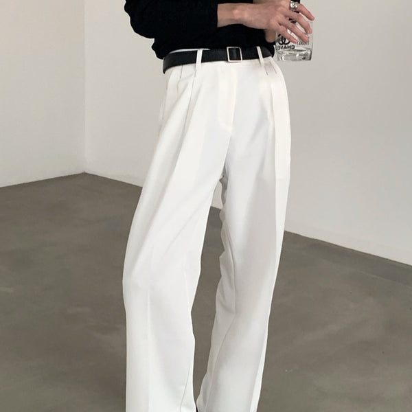 Pantalones Anchos Efecto Drapeado Estilo Urbano Relajado
