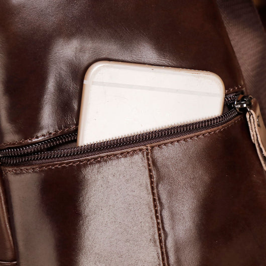 Bolsa Bandolera de Cuero Genuino para Hombre - Estilo Vintage Multifuncional - Image 11