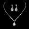 Conjunto de Collar y Aretes con Gota de Circón - Joyería Nupcial con Cristales Brillantes
