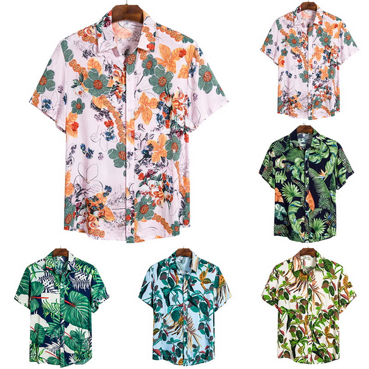 Camisas Hawaianas de Manga Corta