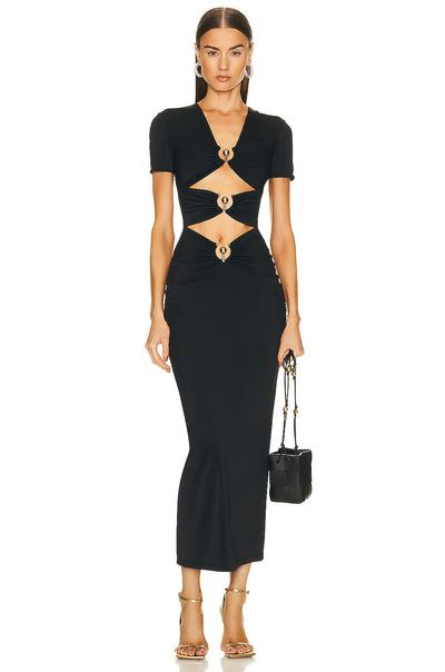 Vestido Bandage Elegante de Verano con Accesorios Metálicos - Ajuste Slim - Image 2