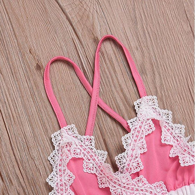 Enterizo Corto de Encaje con Estampado de Sandía y Halter - Image 5