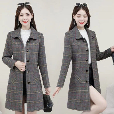 Abrigo de Lana Cuadrillé para Mujer Madura - Colección Otoño - Image 7