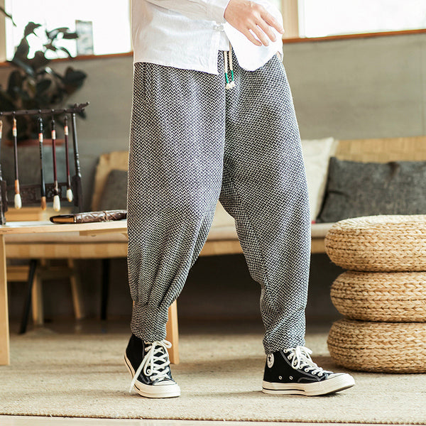 Pantalones de Lana Estilo Linterna Chino