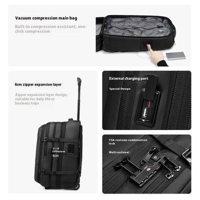 Mochila Trolley Expandible de Gran Capacidad para Viajes de Negocios - Image 3