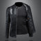 Chaqueta de Cuero Motociclista Slim Fit para Otoño Invierno