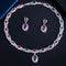 Conjunto de Aretes, Collar y Pulsera con Piedras de Zircón Degradado