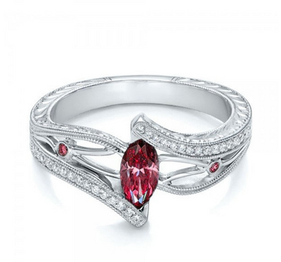 Anillo de Compromiso de Topacio Aguamarina Lujo Europeo Americano - Image 3