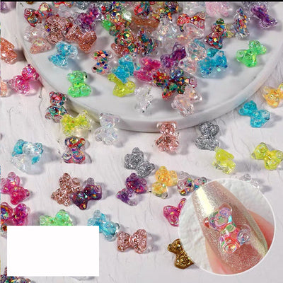 Ositos de Cristal Brillante para Decoración de Uñas