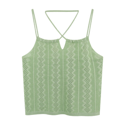 Camiseta Tejida Sin Mangas con Espalda Abierta para Primavera - Image 3