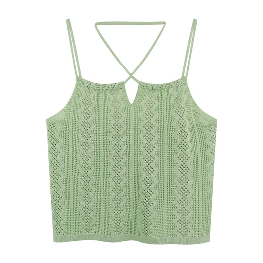 Camiseta Tejida Sin Mangas con Espalda Abierta para Primavera - Image 3