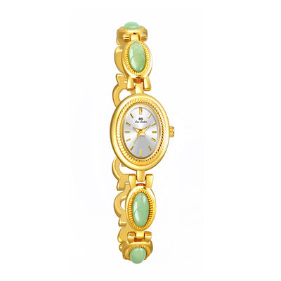 Reloj de Pulsera Lujo para Mujer con Jade Hetian Natural - Diseño Retro Impermeable - Image 9