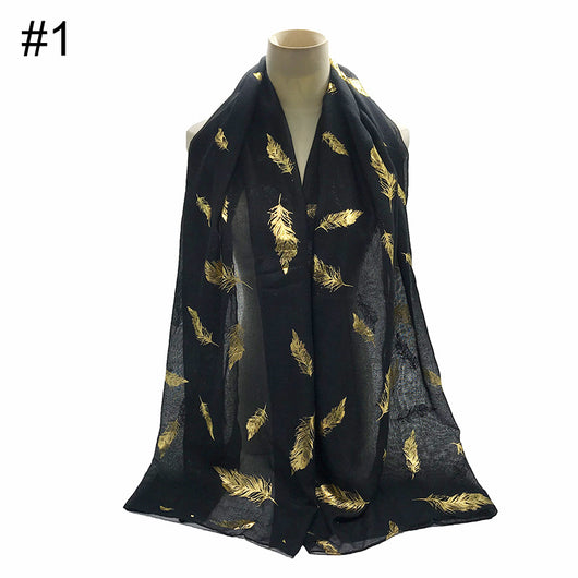 Pañuelo Turbante Versátil con Estampado de Hojas Doradas para Mujer - Image 17