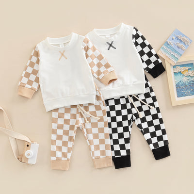 Conjunto Infantil Cuadros con Suéter y Pantalón Largo - Image 7