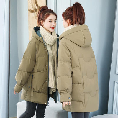 Chaqueta Acolchada de Plumón Mujer Largo Invierno