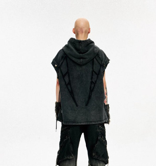 Sudadera sin Mangas con Capucha y Diseño Pentagrama - Image 11