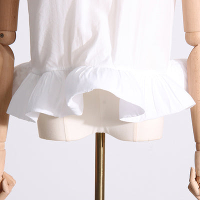 Conjunto de Dos Piezas: Blusa sin Mangas con Cuello Alzado Plisado y Falda Volantes - Image 6