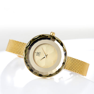 Reloj de Dama con Correa de Malla y Cristal Mineral - Image 2