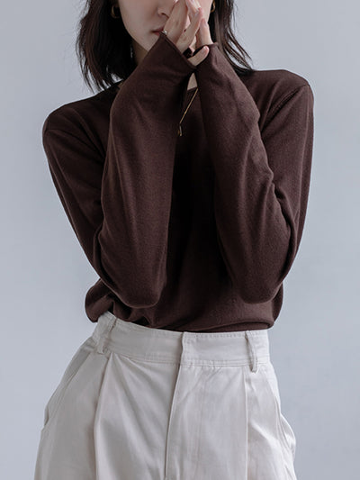 Blusa Ajustada de Cuello Alto en Punto - Image 31