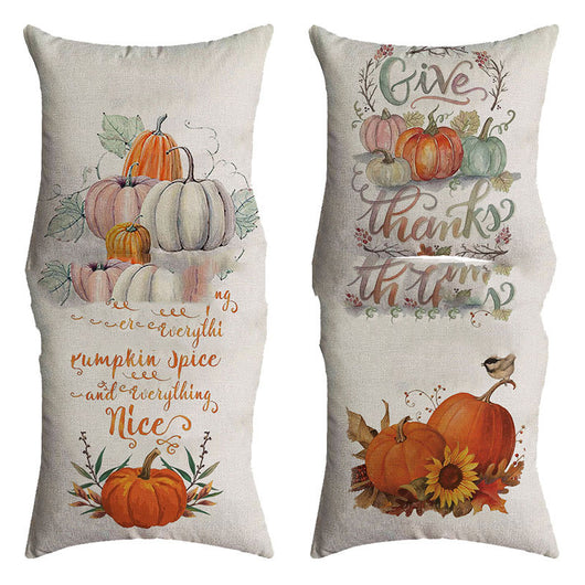Funda de Almohada Otoño Calabaza - Diseño Festival Thanksgiving en Arpillera - Image 4