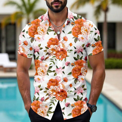 Camisa Casual Hawaiana con Estampado Floral 3D para Hombre - Image 13