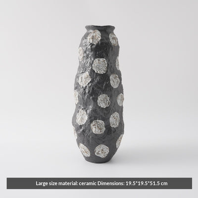Florero de Cerámica Pintado a Mano Estilo Wabi-sabi Negro - Image 8