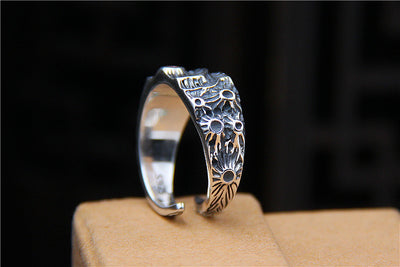 Anillo de Plata Esterlina con Diseño Cráter para Hombre - Image 3