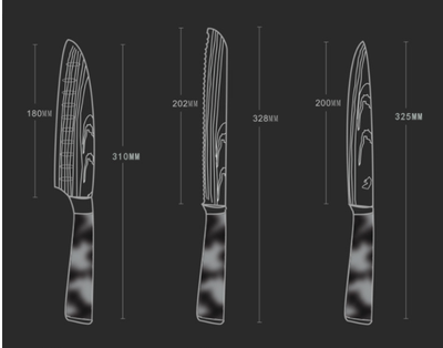 Cuchillo de Chef 8 Pulgadas con Mango de Resina Azul - Image 8