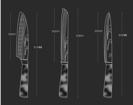 Cuchillo de Chef 8 Pulgadas con Mango de Resina Azul - Image 8