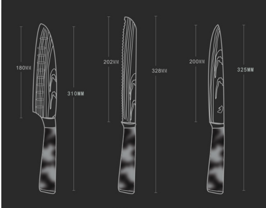 Cuchillo de Chef 8 Pulgadas con Mango de Resina Azul - Image 8