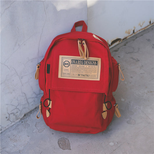 Mochila Coreana de Lona de Gran Capacidad para Viajes y Universidad - Image 16