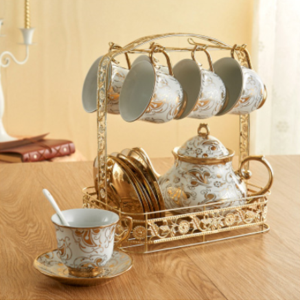 Juego de Taza y Plato de Cerámica Lujo para Café y Té - Image 4