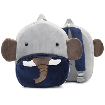 Cute green plush dinosaur backpack with red spikes, a blue front pocket, and yellow horn, for kindergarten children. - Image 7