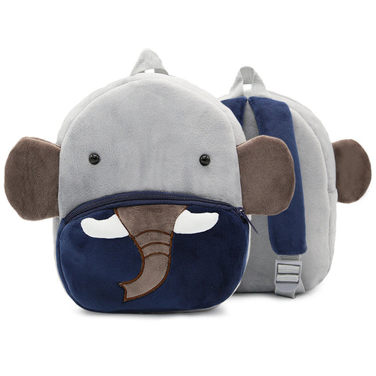 Cute green plush dinosaur backpack with red spikes, a blue front pocket, and yellow horn, for kindergarten children. - Image 7