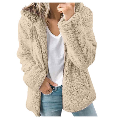 Sudadera con capucha y bolsillos de felpa gruesa con cierre - Image 3