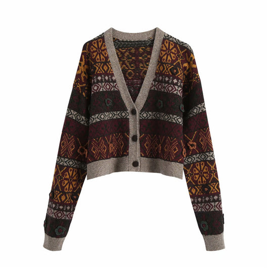 Cardigan Entallado de Punto Fino para Mujer - Cuello en V, Manga Larga, Abrigo Cálido Europeo - Image 9