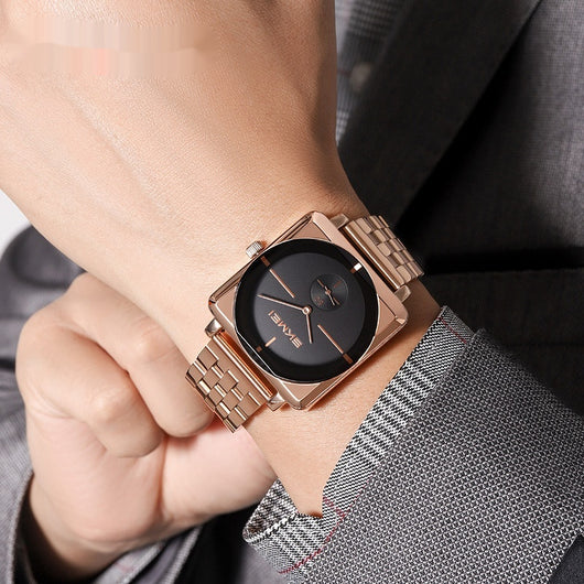 Reloj de Acero Cuadrado con Subdial de Segundos - Movimiento de Cuarzo - Image 4