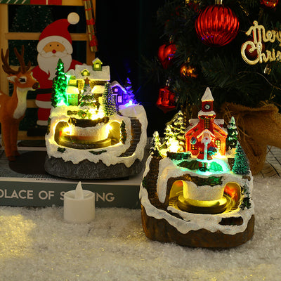 Tren Navideño Giratorio con Concierto - Decoración Resina Luminosa - Image 3