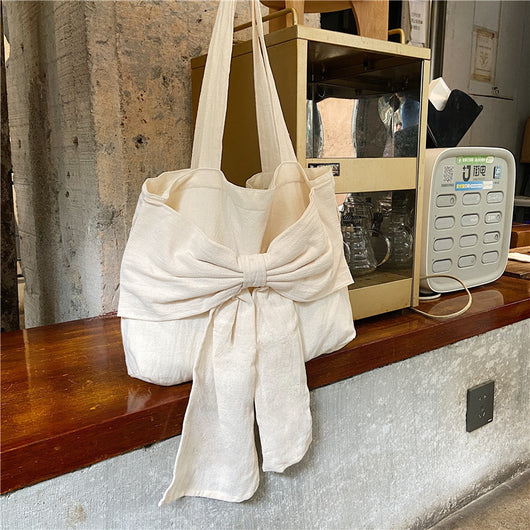 Bolsa de Lona con Moño - Estilo Personalidad Fashion - Image 4
