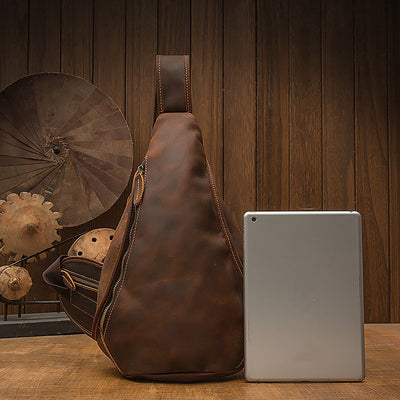 Bolsa de Pecho de Cuero Genuino para Hombre - Estilo Europeo - Image 5