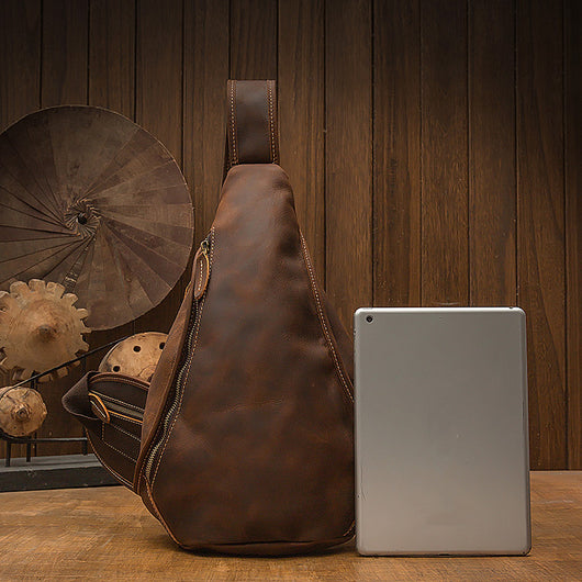 Bolsa de Pecho de Cuero Genuino para Hombre - Estilo Europeo - Image 5