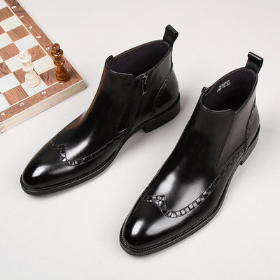 Botas de Cuero Caña Alta con Punta Fina y Forro de Terciopelo - Image 6