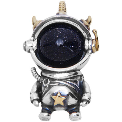 Collar Plata 925 Astronauta Cielo Estrellado Cósmico Vintage - Image 10