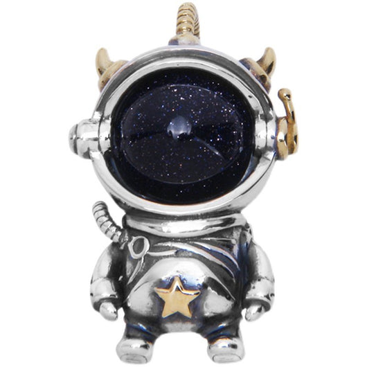 Collar Plata 925 Astronauta Cielo Estrellado Cósmico Vintage - Image 10