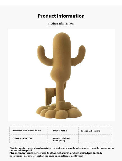 Adorno Decorativo Cactus Humanizado con Textura Suave - Image 8