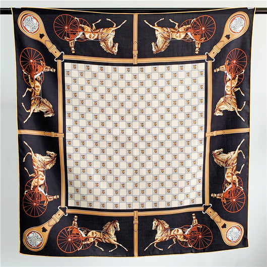 Pañuelo Cuadrado Grande de Seda Twill Carruaje - Elegancia y Sofisticación - Image 17